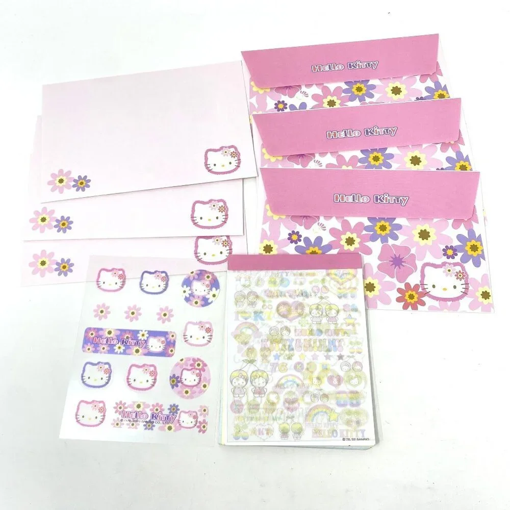 Sanrio Hello Kitty And Mimmy Stationery Bundle Envelopes Stickers Notepad Cards